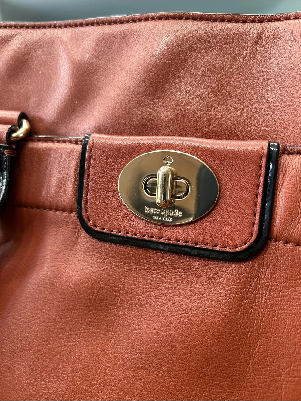 Kate Spade Leather Tote Bag in Rust
